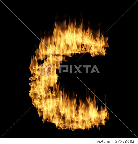 Flame letter isolated on the black background 57553082