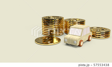 The White House and gold coins for property content 3d rendering. 57553438