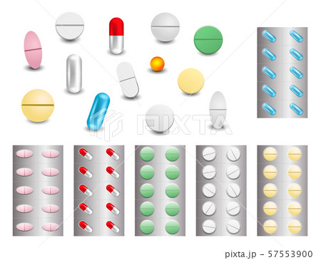 Set of pills in different forms and shapes 57553900
