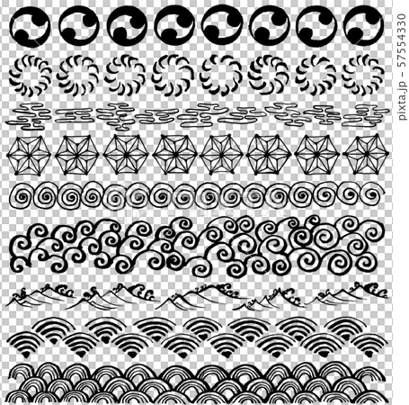 japanese traditional patterns handwritten line set stock illustration 57554330 pixta japanese traditional patterns