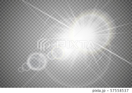 Vector transparent sunlight special lens flare light effect. Sun flash with rays and spotlight 57558537