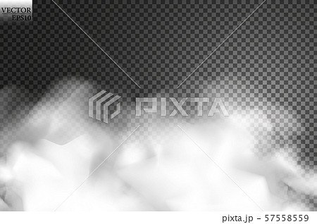 Fog or smoke isolated transparent special effect. White vector cloudiness, mist or smog background 57558559