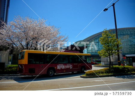 桜が舞う春の金沢駅の風景（１０） 57559730