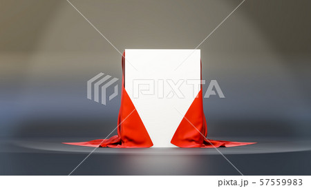Box covered with red cloth. 3D rendering 57559983