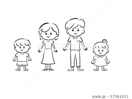 人物, ライフスタイル・生活, 生活, 家族, ファミリー, ベクター素材, 笑顔, 微笑み, 微笑 57561011