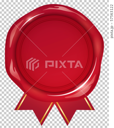 Sealing wax illustration_sealing stamp_red_ribbon_red 57563122