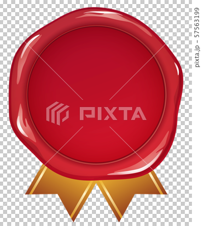 Sealing wax illustration_sealing stamp_red_ribbon_gold 57563199