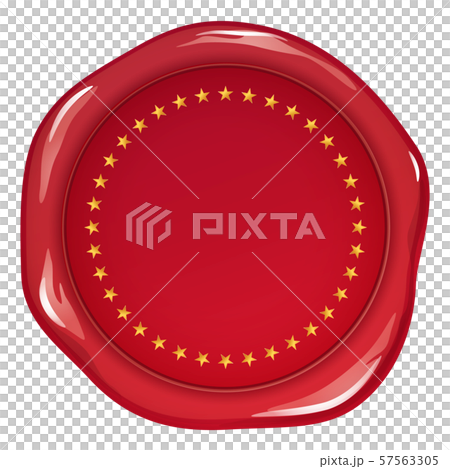 封蝋イラスト_シーリングスタンプ_赤_星フレーム 封蝋イラスト_シーリングスタンプ_赤_星フレーム 57563305