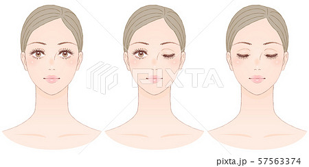 女性の顔 正面のイラスト素材