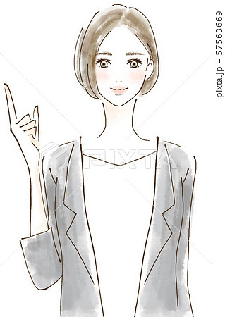 指差しチェックをする女性 スーツ マネジメント教育 白背景イラストのイラスト素材 指差しチェックをする女性 スーツ マネジメント教育 白背景イラストのイラスト素材