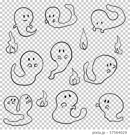 Ghost / Obake / Ghost line drawing 57564029