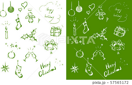 手描き クリスマスモチーフ セット 手描き クリスマスモチーフ セット 57565172