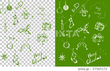 手描き クリスマスモチーフ セット 手描き クリスマスモチーフ セット 57565172