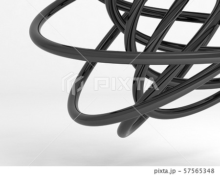Black shiny geometric shape. Abstract 3d 57565348