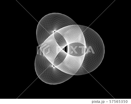 White wire-frame torus knot on black White wire-frame torus knot on black 57565350
