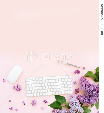 Top view home office workspace 57566889