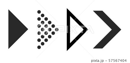 Flat arrows for interface. Right black arrows for navigation and download sign, vector digital 57567404