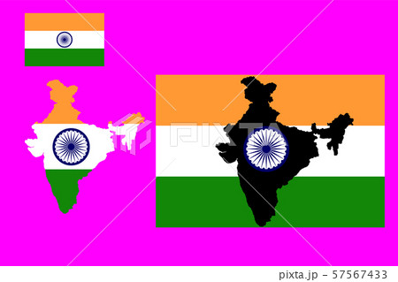Flag and map of India Vector illustration 57567433