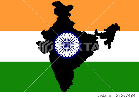 Flag map of India Vector illustration 57567434