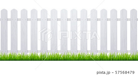 White fence with grass. Wooden picket background isolated farm garden barier illustration White fence with grass. Wooden picket background isolated farm garden barier illustration 57568479