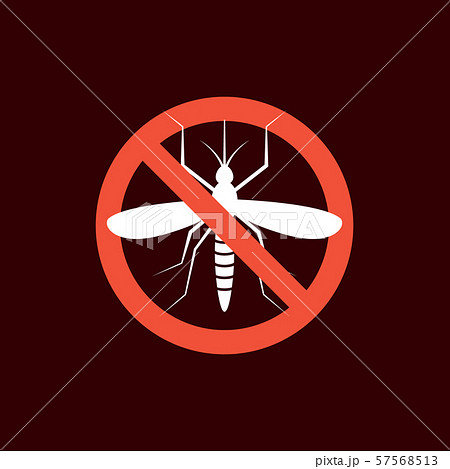Repellent mosquito stop sign icon. Malaria pest insect anti mosquito warning symbol 57568513