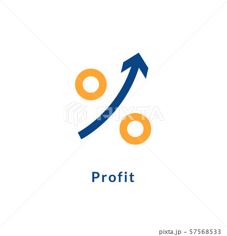 Profit growth icon chart arrow. Profit up success business icon illustration 57568533