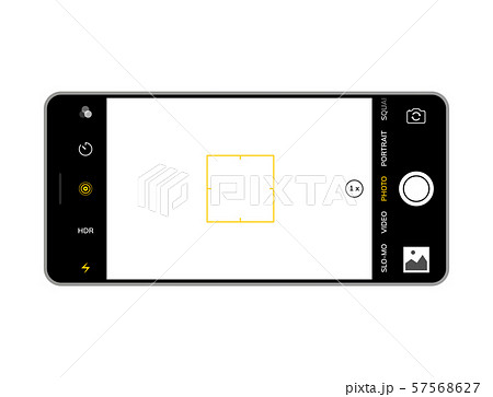 Camera screen phone mobile interface app. Smartphone photo viewfinder ui template design 57568627