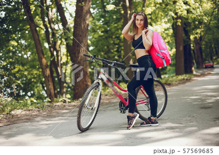 Sports girl in a park 57569685