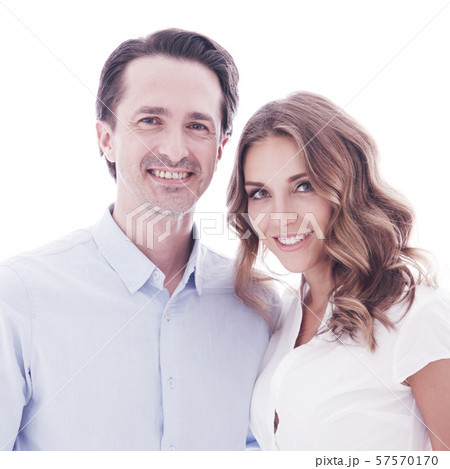 Happy couple isolated 57570170