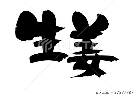 筆文字　生姜　しょうが　食べ物　イラスト 57577737