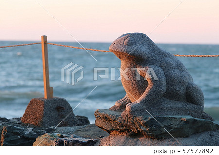 二見興玉神社の蛙 二見興玉神社の蛙 57577892