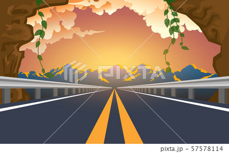 landscape of road on the mountain in sunset 57578114