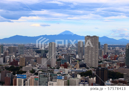 Mt. Fuji as seen from central Tokyo 57578413