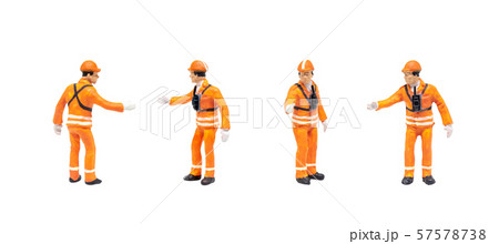 Railway shunter standing and posing in posture isolated on white background. Railway shunter standing and posing in posture isolated on white background. 57578738