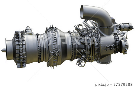 Gas turbine engine centrifugal type of sales gases compressor in pressurized enclosure. 3d rendering 57579288