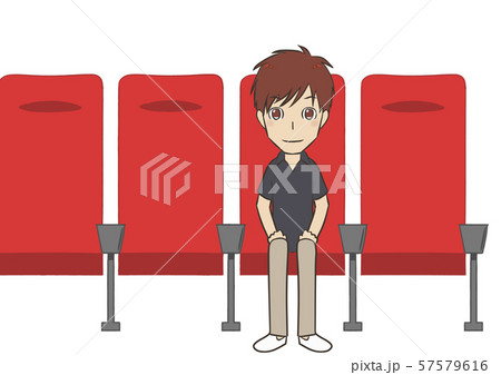 映画を見る一人の男性 映画を見る一人の男性 57579616