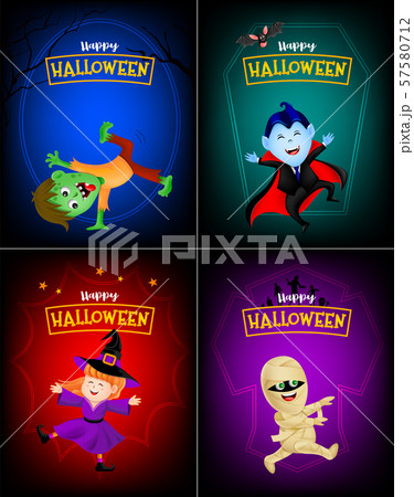 Halloween cartoon set. 57580712
