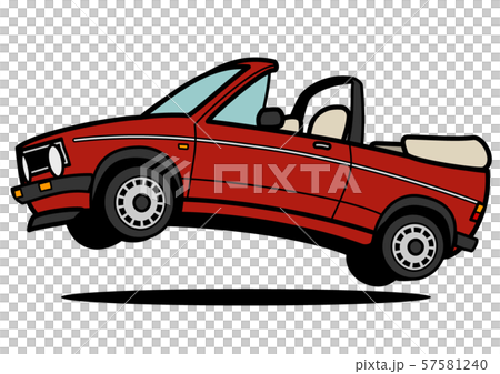 German compact cabriolet dark red car illustration jump German compact cabriolet dark red car illustration jump 57581240