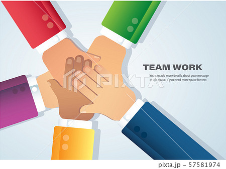 people putting their hands together. vector illustration EPS10 57581974