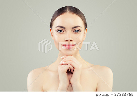 Pretty model woman portrait. Healthy girl Pretty model woman portrait. Healthy girl 57583769