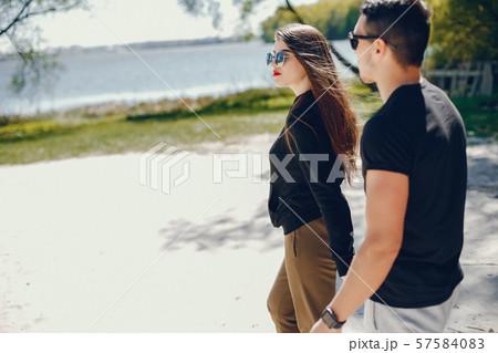 couple in a beach couple in a beach 57584083