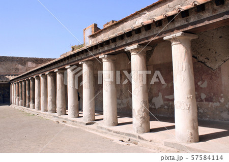 Terme Stabiane columns in Pompeii, Italy 57584114