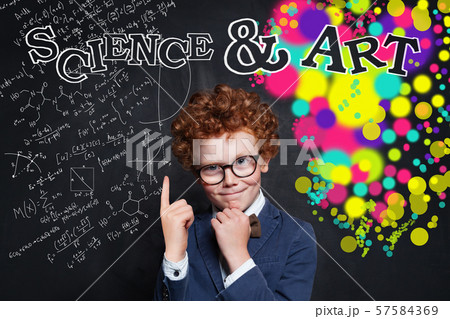 Kid boy and creativity education concept Kid boy and creativity education concept 57584369