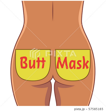 バットマスクを付けた小麦色のお尻のアップ 線あり のイラスト素材