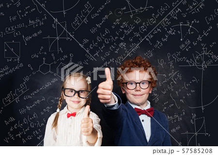 Smart children school student in glasses having Smart children school student in glasses having 57585208