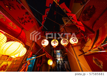 日本の横浜都市景観 横浜中華街・台湾気分が味わえる台南小路 57585681