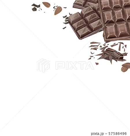 チョコレートのコーナーフレームのイラスト素材