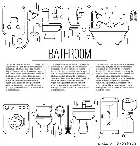 Bathroom card concept. Vector plumbing illustration for your design 57586828