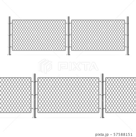 Realistic Detailed 3d Metal Fence Wire Mesh. Vector 57588151