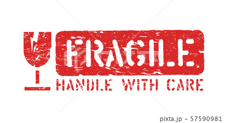 Fragile symbol isolated. Grunge vector box sign Fragile symbol isolated. Grunge vector box sign 57590981